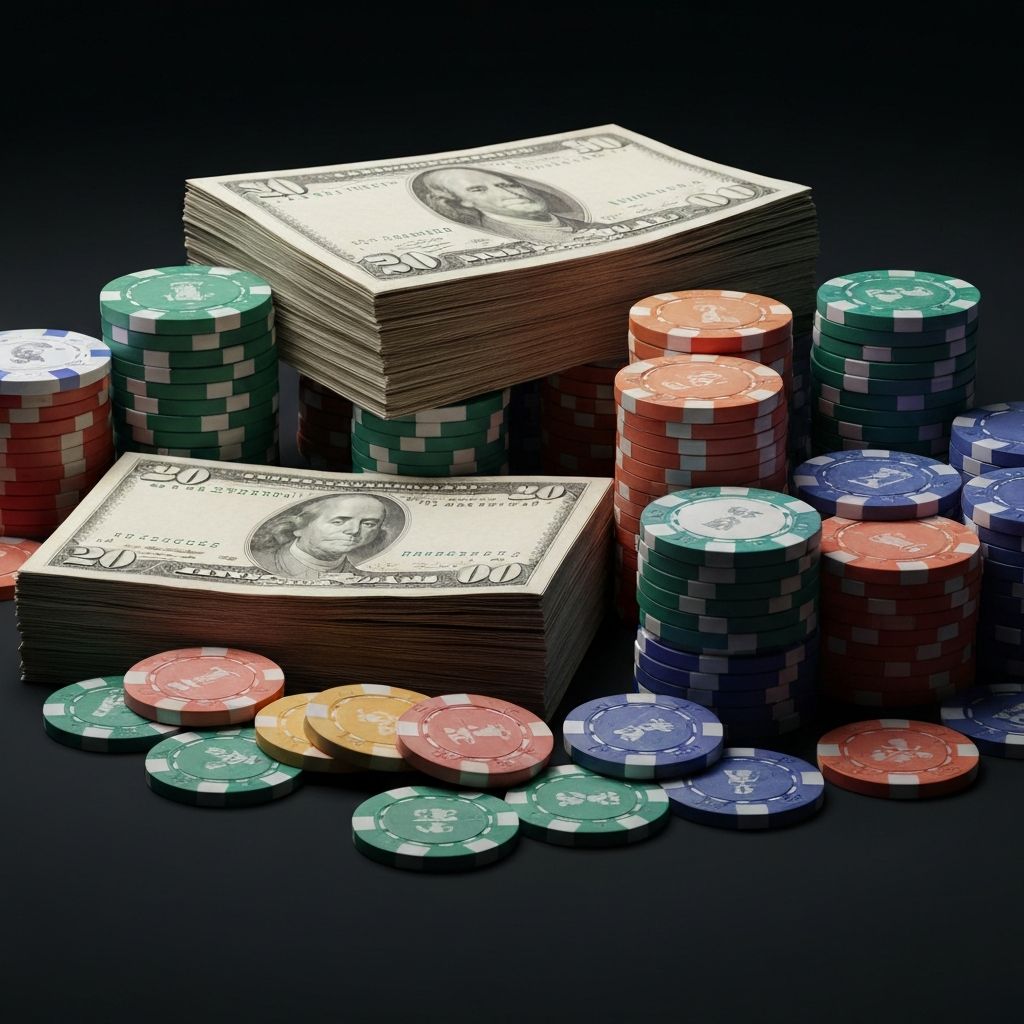 Casino Style Money Stack - Gaming Props