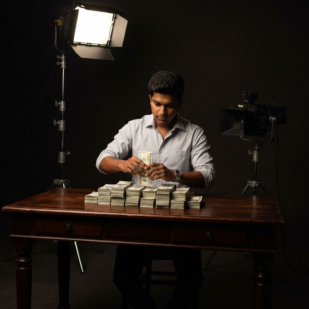 Money Counting Scene Set - Film Props