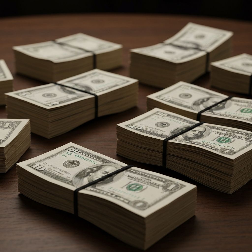 Rubber Band Money Bundles - Bank Props