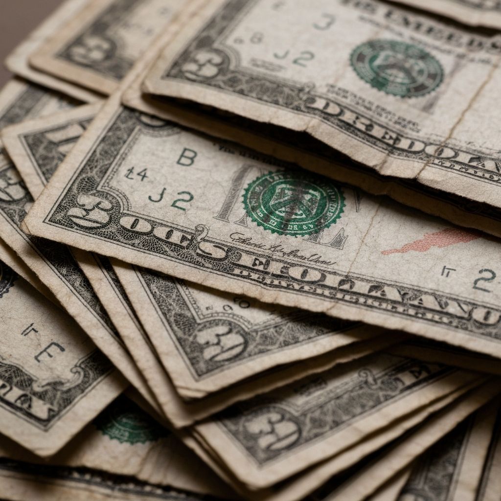 Torn & Damaged Bills - Distressed Props